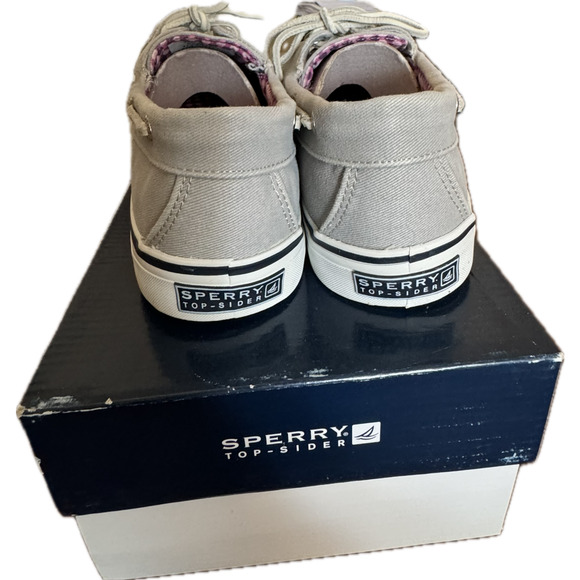 Sperry Authentic Original Bahama Grey Canvas Womens 8.5 Boat Shoes 9266362 NEW - Picture 3 of 7